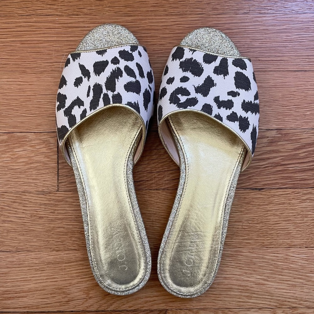 J. Crew Leopard Slide Sandals